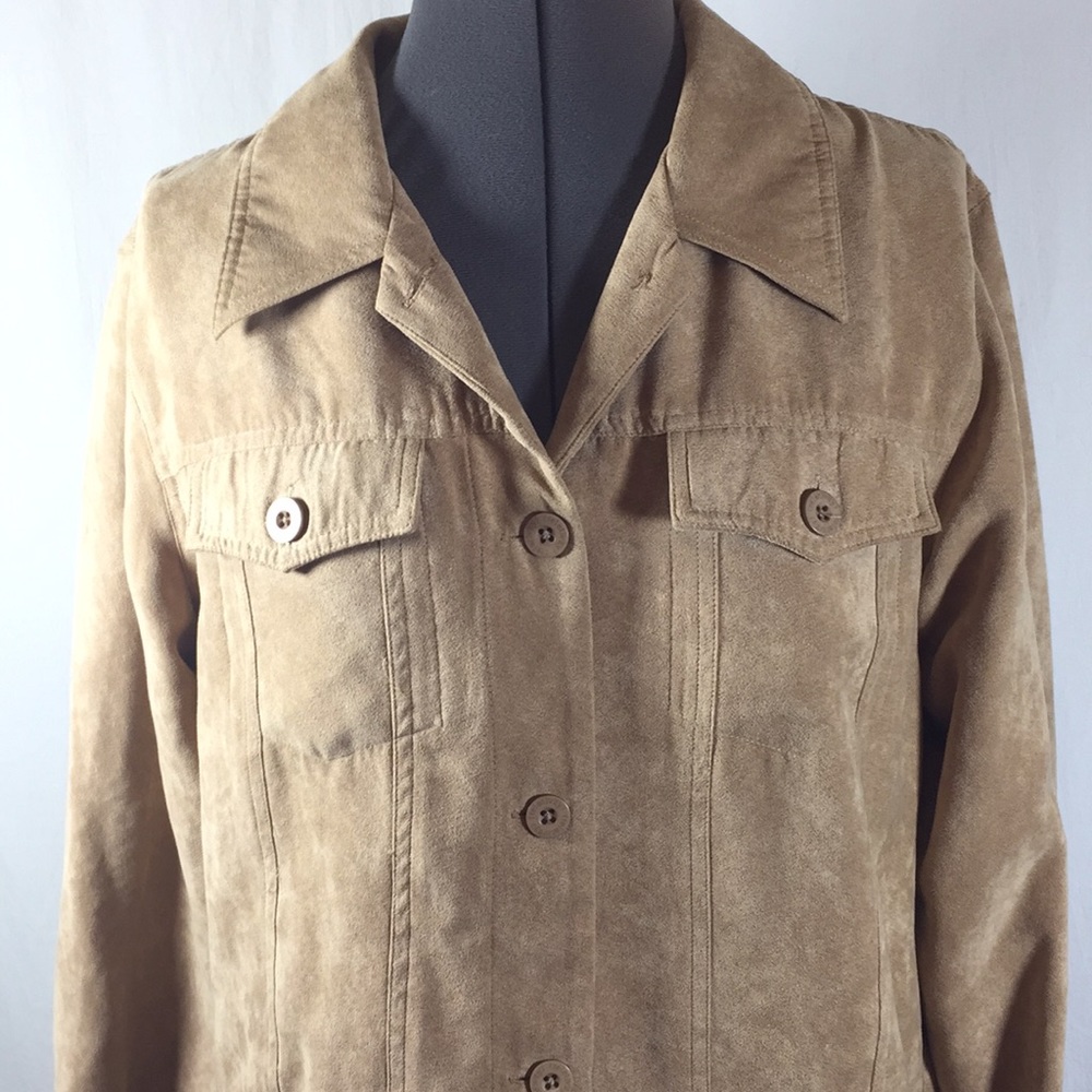 Relativity Jacket 100% Polyester Tan Jacket Size M - image 5